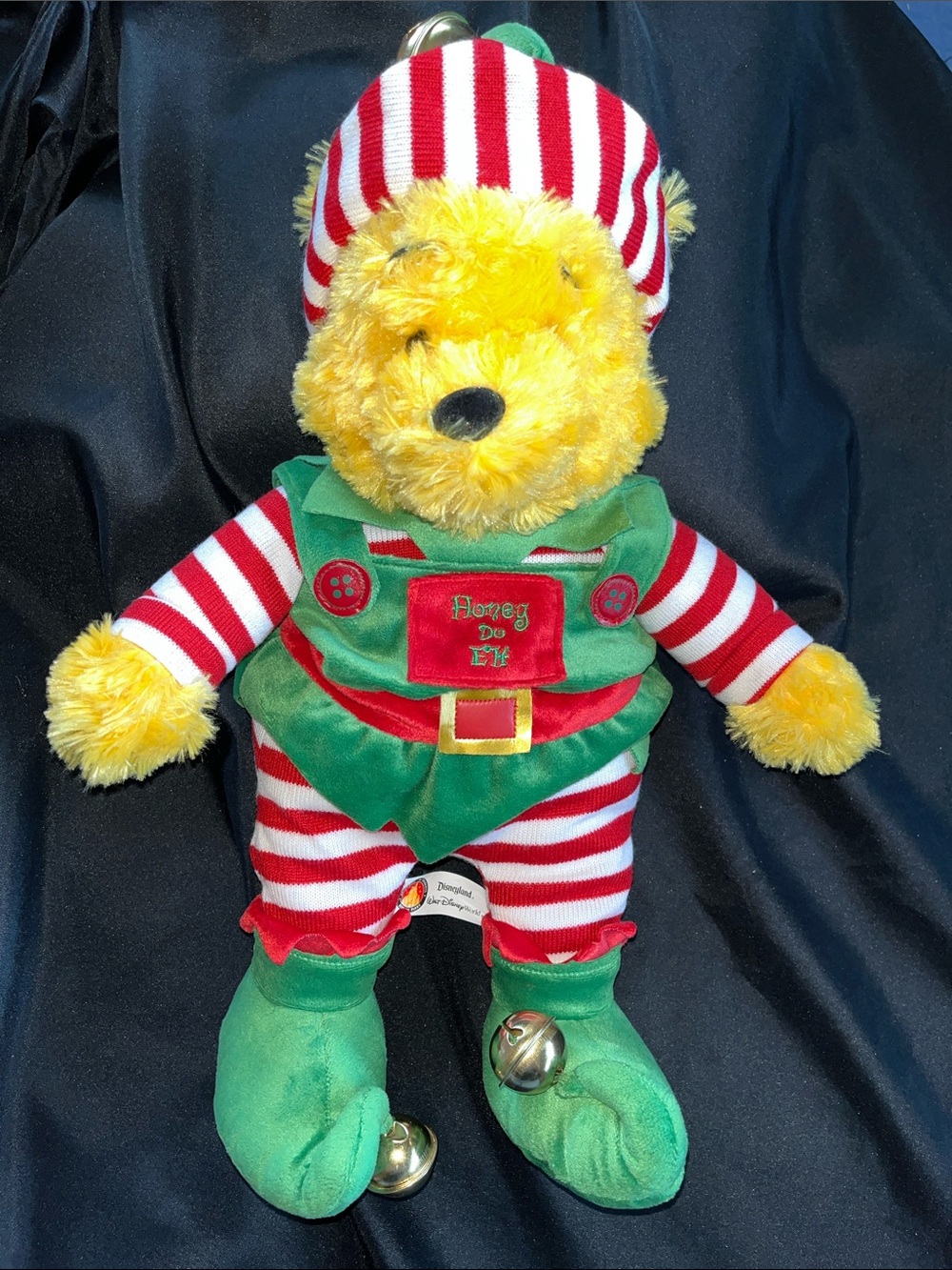Disney Winnie the Pooh Honey Do Elf Plush Jingle Bell Disneyland World Christmas